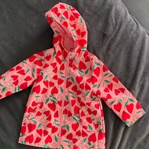 Carter's Pink and Red Heart Raincoat